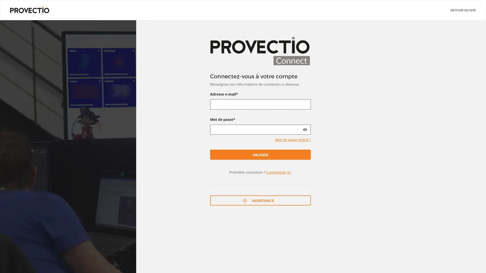 Portail client unifié connecté aux API métiers — écran 1