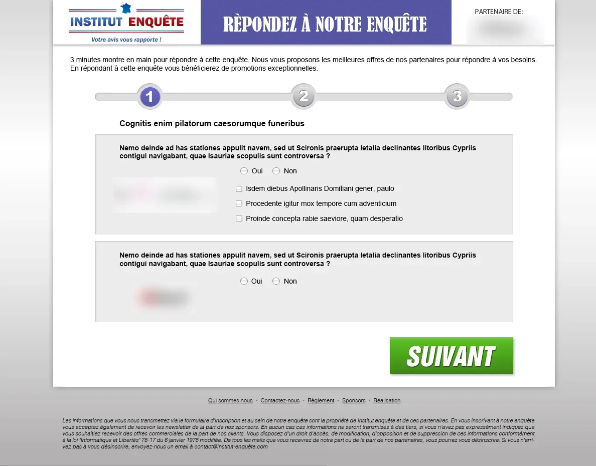 Plateforme d’enquêtes en ligne pour la qualification de prospects — écran 2