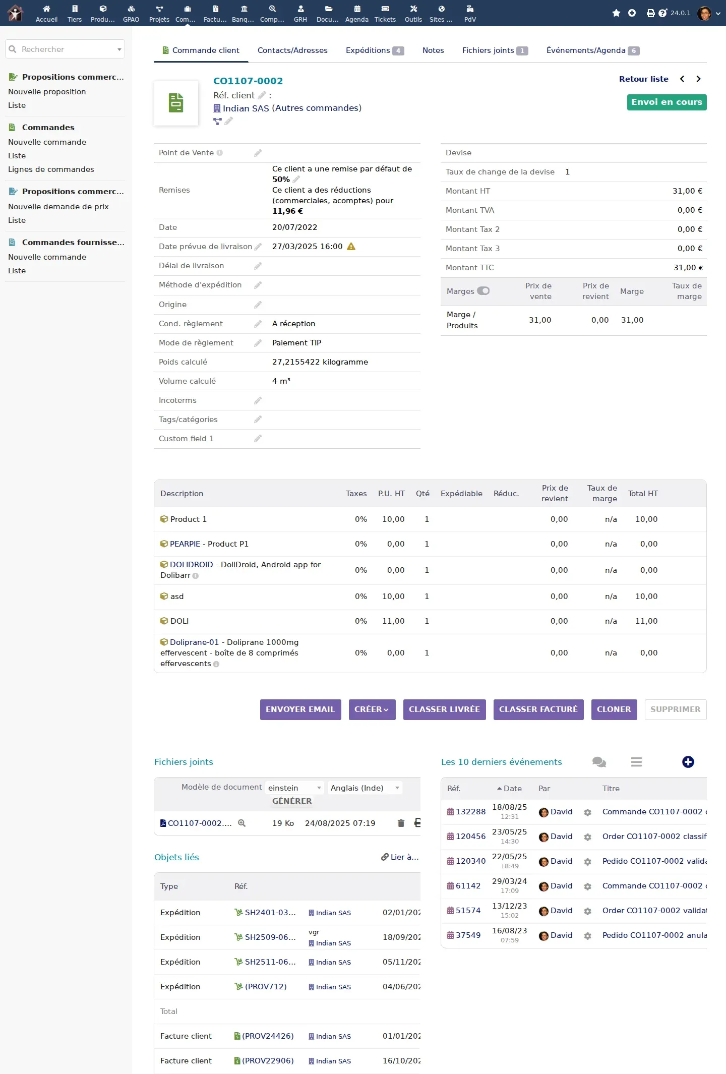 Dolibarr : mise en place, modules sur mesure et interconnexions — écran 2