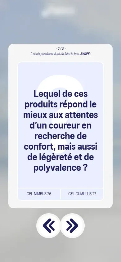 Quiz « swipe » pour la formation des vendeurs — écran 4