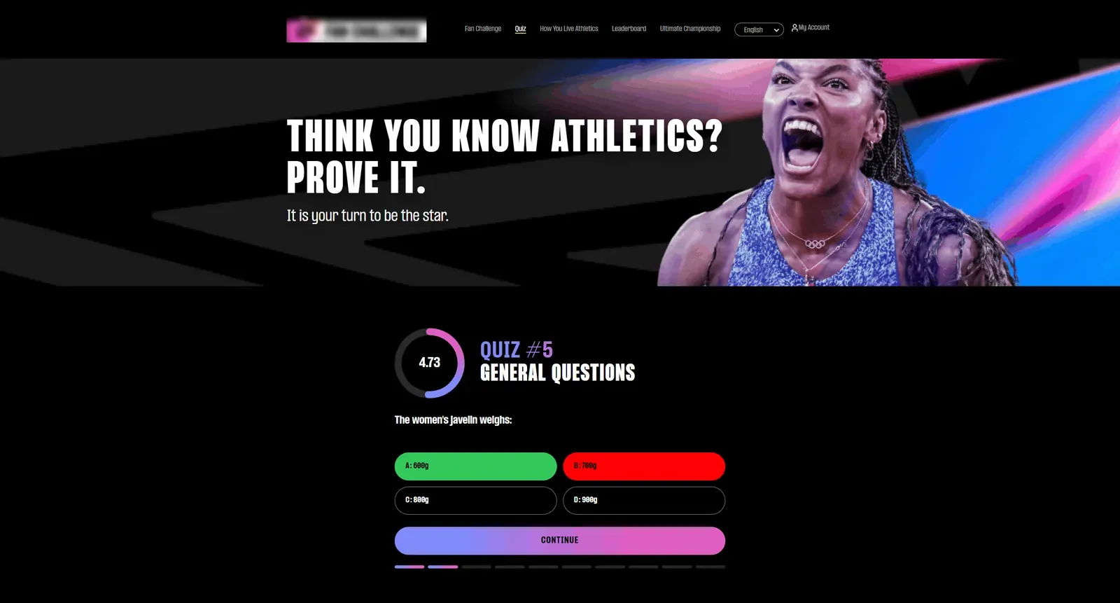 Fan Challenge pour un championnat international d’athlétisme — écran 4