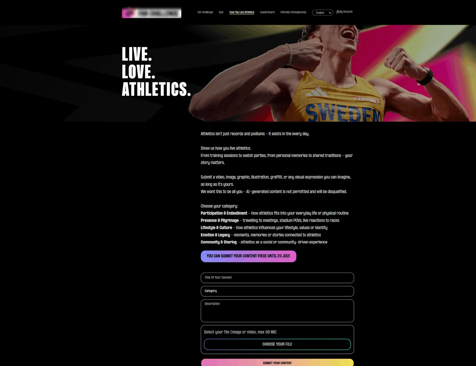 Fan Challenge pour un championnat international d’athlétisme — écran 5